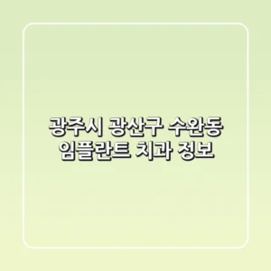 광주시 광산구 수완동 임플란트 치과 정보