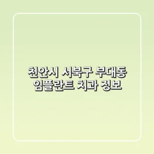 천안시 서북구 부대동 임플란트 치과 정보