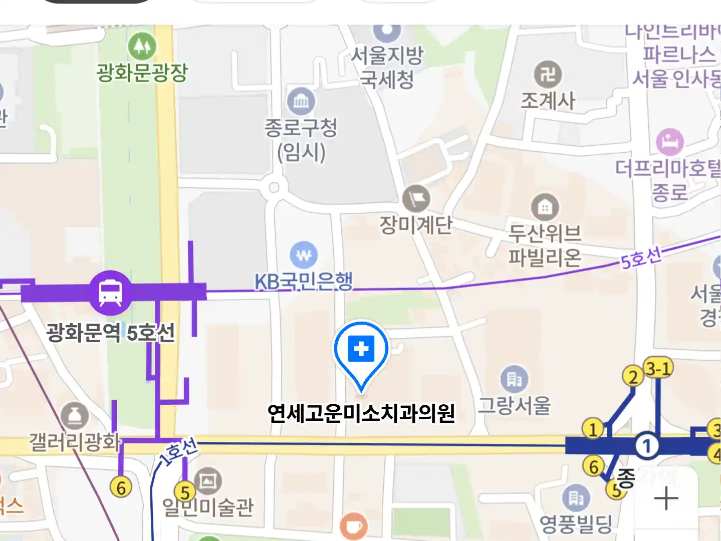 연세고운미소치과의원 위치