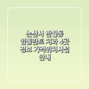 논산시 반월동 임플란트 치과 4곳 정보 - 가격/위치/시설 안내