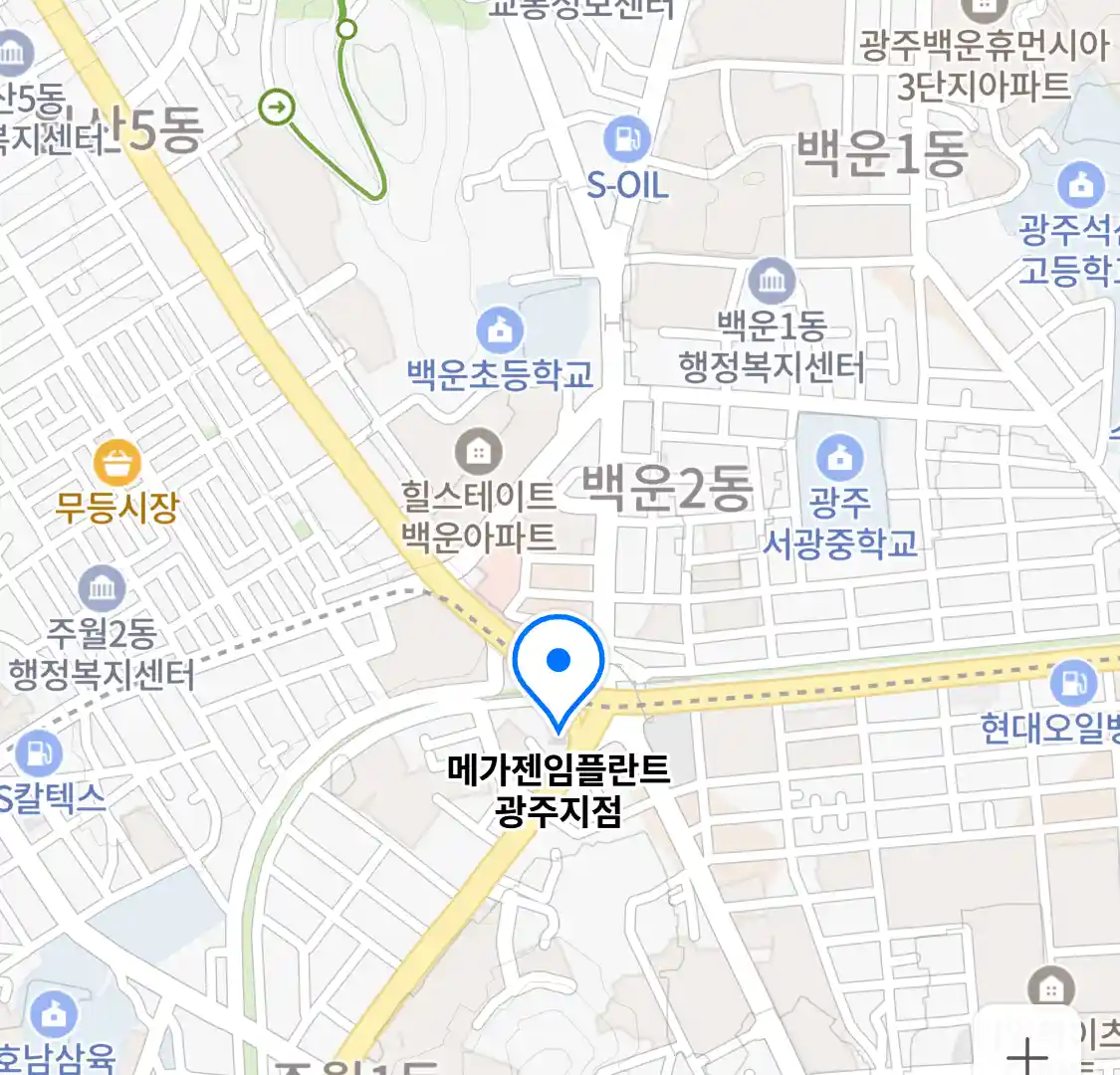 메가젠임플란트 광주지점 위치