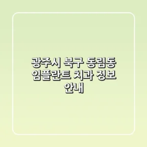 광주시 북구 동림동 임플란트 치과 정보 안내