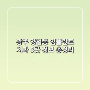 광주 양벌동 임플란트 치과 5곳 정보 총정리