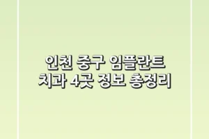 인천 중구 임플란트 치과 4곳 정보 총정리