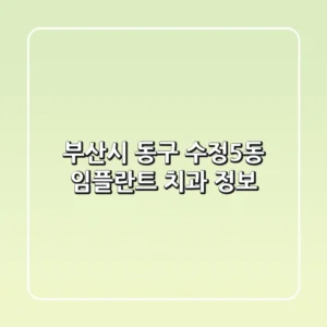 부산시 동구 수정5동 임플란트 치과 정보