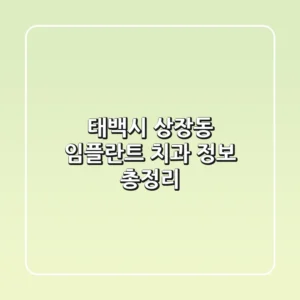태백시 상장동 임플란트 치과 정보 총정리