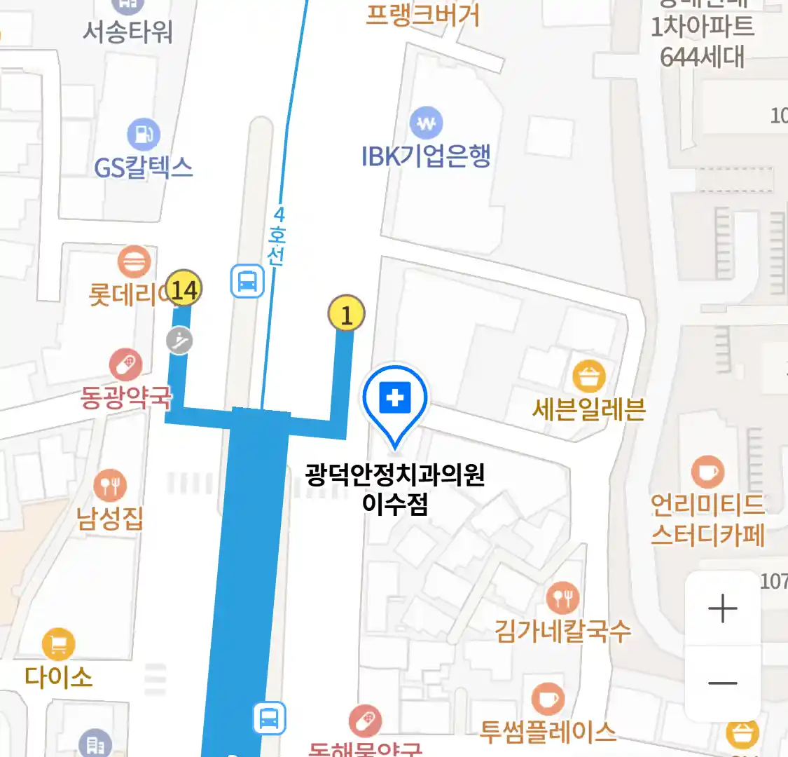 광덕안정치과의원 이수점 위치