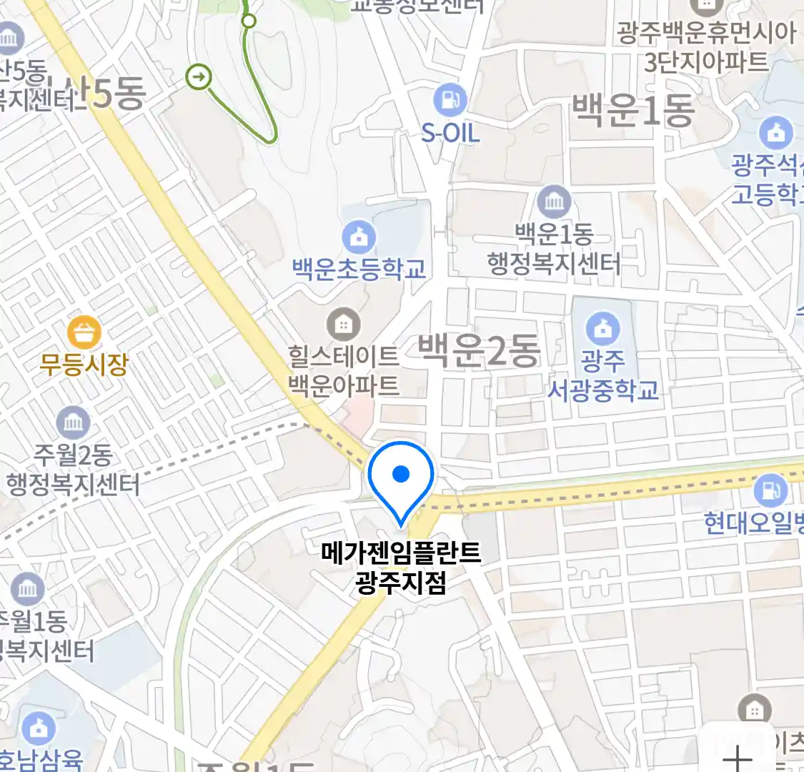 메가젠임플란트 광주지점 위치