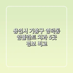 용인시 기흥구 영덕동 임플란트 치과 5곳 정보 비교