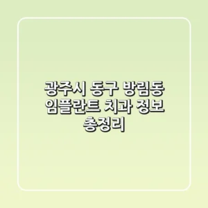 광주시 동구 방림동 임플란트 치과 정보 총정리