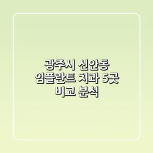 광주시 신안동 임플란트 치과 5곳 비교 분석