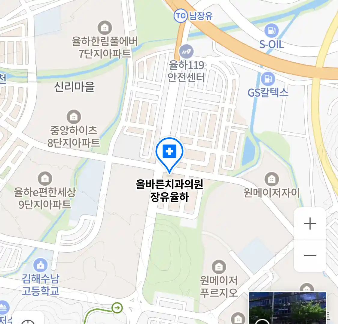 올바른치과의원 장유율하 위치