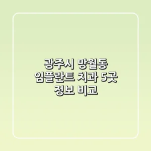 광주시 망월동 임플란트 치과 5곳 정보 비교