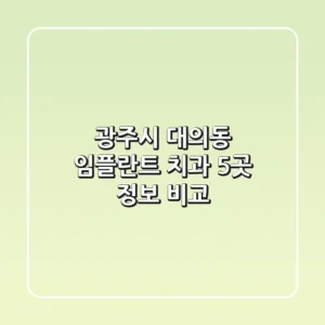광주시 대의동 임플란트 치과 5곳 정보 비교