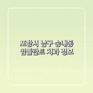 포항시 남구 송내동 임플란트 치과 정보