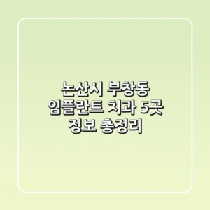 논산시 부창동 임플란트 치과 5곳 정보 총정리