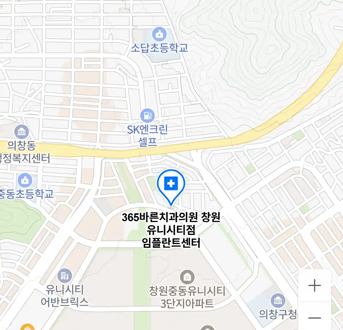 365바른치과의원 창원 유니시티점 임플란트센터 위치